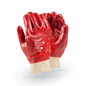 DROMEX STANDARD PVC KNITTED WRIST GLOVES RED