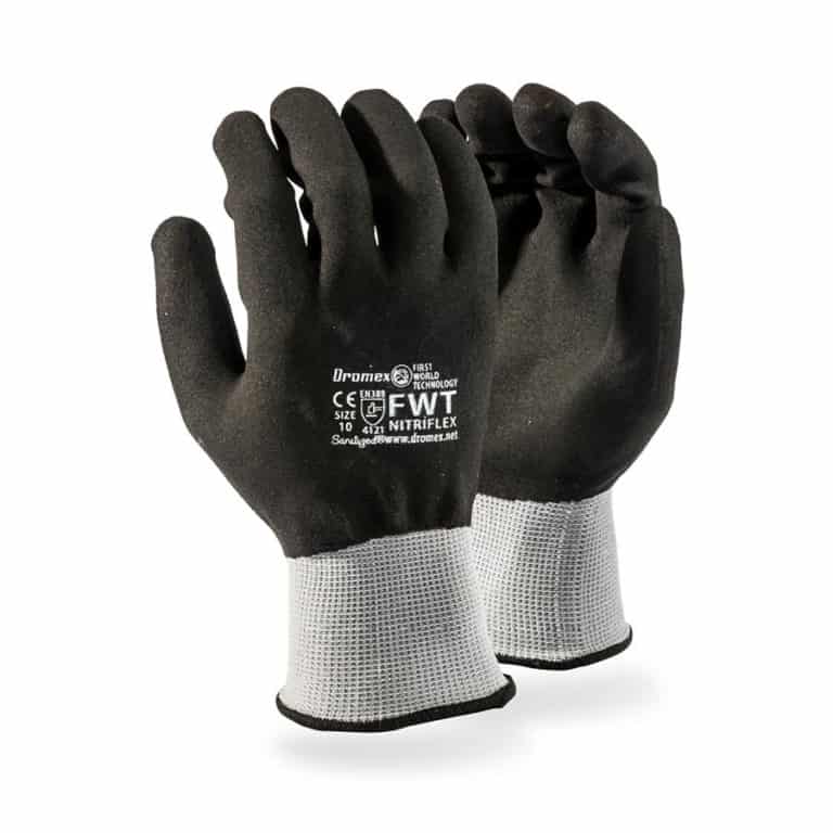DROMEX NITRIFLEX FULL NITRILE COATED GLOVES BLACK