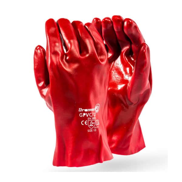 DROMEX STANDARD PVC WRIST GLOVES RED
